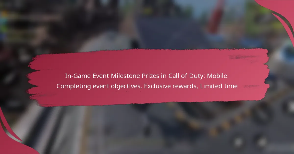 In-Game Event Milestone Prizes in Call of Duty: Mobile: Completing event objectives, Exclusive rewards, Limited time