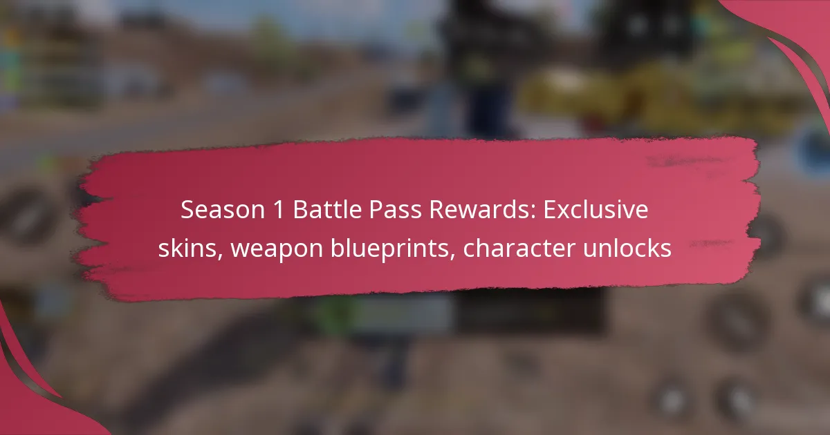 Season 1 Battle Pass Rewards: Exclusive skins, weapon blueprints, character unlocks