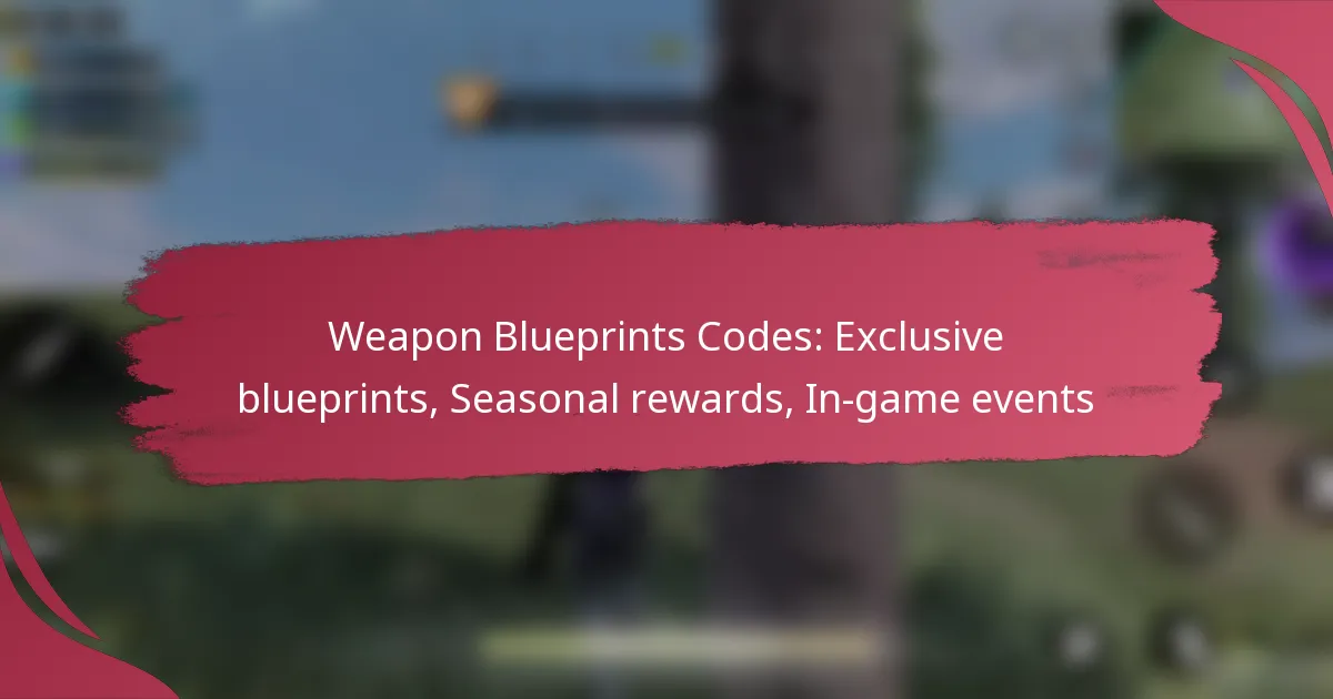 Weapon Blueprints Codes: Exclusive blueprints, Seasonal rewards, In-game events