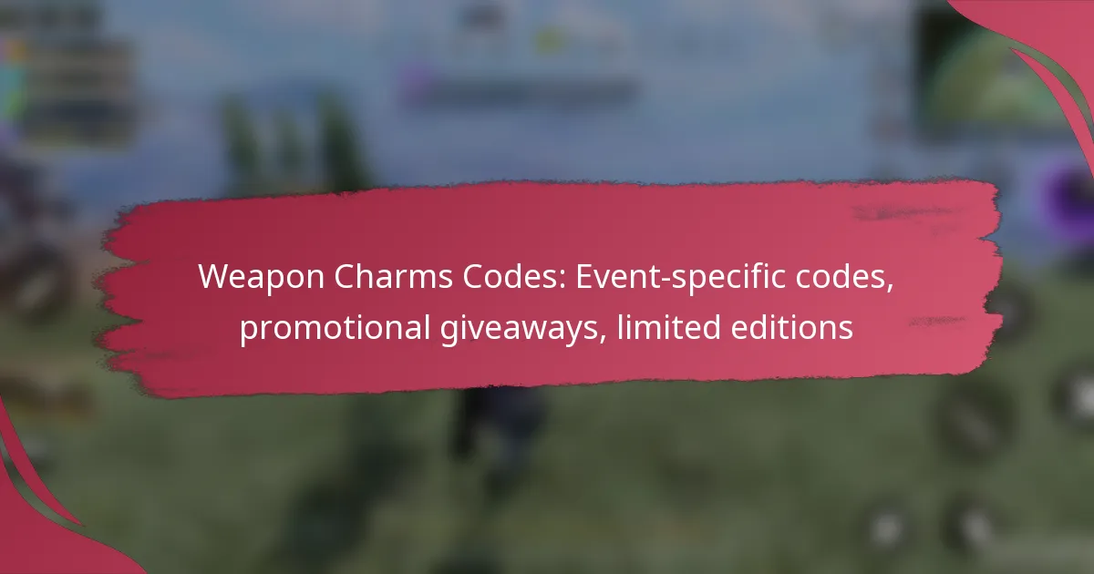 Weapon Charms Codes: Event-specific codes, promotional giveaways, limited editions