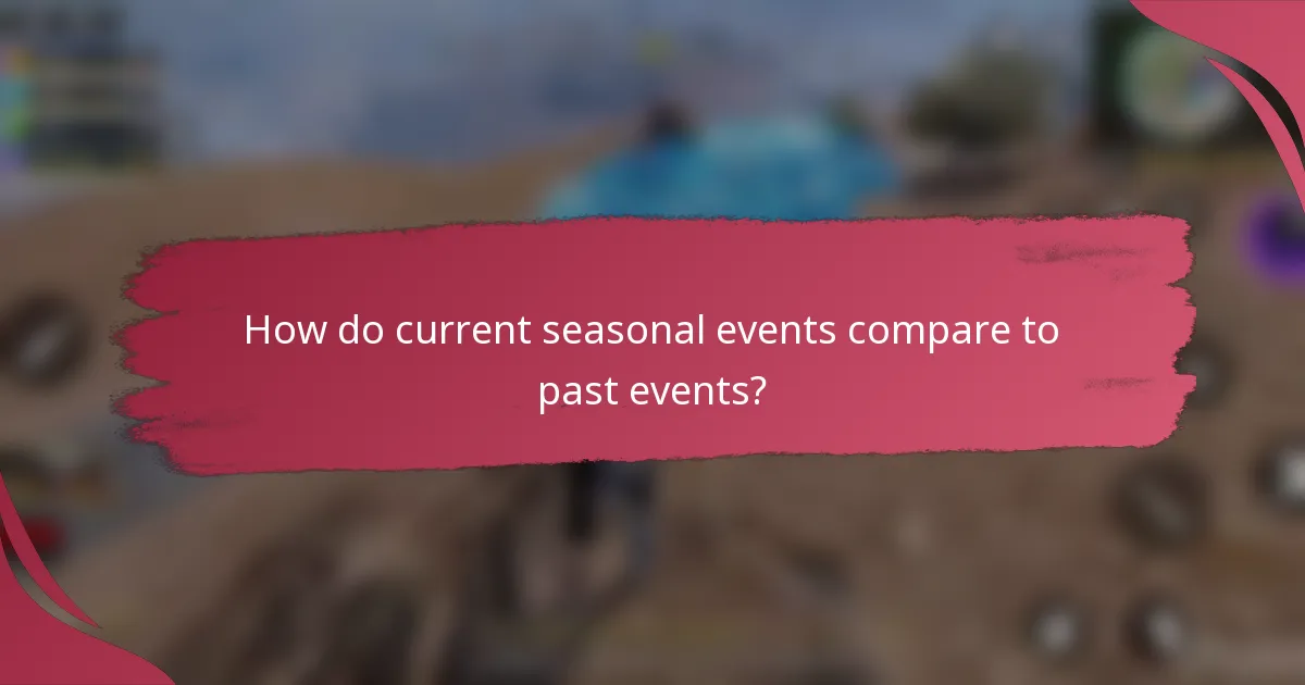 How do current seasonal events compare to past events?